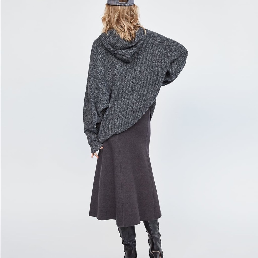 Gray Knit A-Line Zara Skirt - Picture 2 of 5